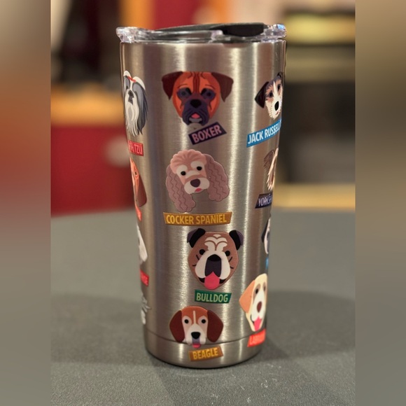 20oz Tervis Stainless Steel Flat Art Dogs Double Wall Drink Cup & Lid NWT DOGS - Picture 4 of 9